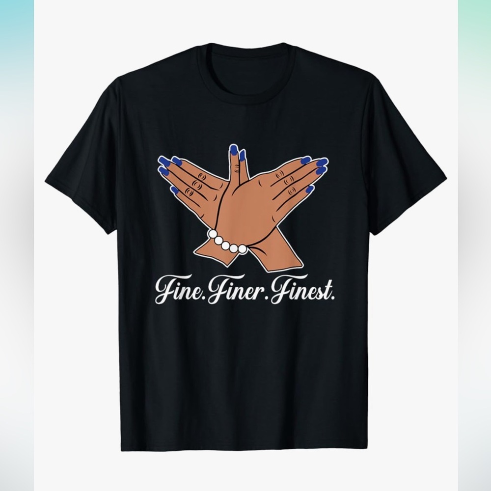 Zeta Phi Beta tee. Fine Finer Finest. Black. - Picture 3 of 3